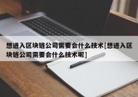 想进入区块链公司需要会什么技术[想进入区块链公司需要会什么技术呢]