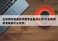 北京跨境电商区块链专业直供公司[北京做跨境电商有什么优势]